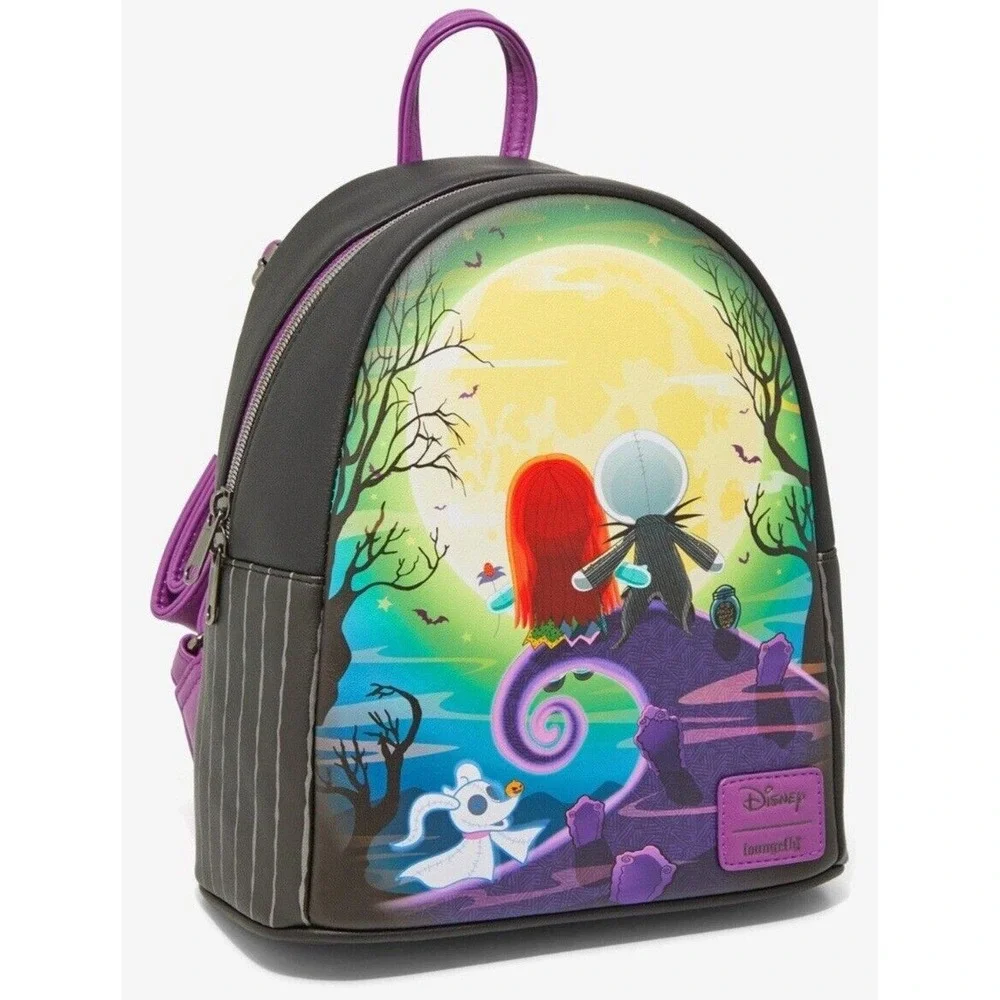 Loungefly The Nightmare Before Christmas Jack & Sally Doll Backpack & WALLET NWT